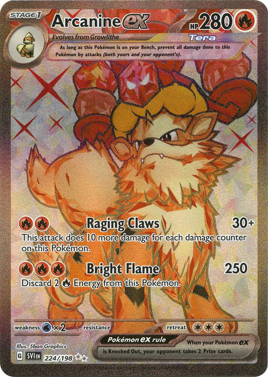 Arcanine ex - 224/198 - SV01: Scarlet & Violet Base Set