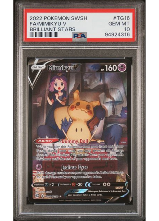 FA/Mimikyu V #TG16 - 2022 Pokemon SWSH Brilliant Stars - PSA Gem Mint 10