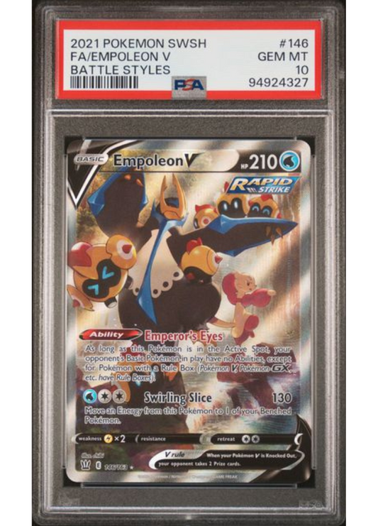 FA/Empoleon V #146 - 2021 Pokemon SWSH Battle Styles - PSA Gem Mint 10