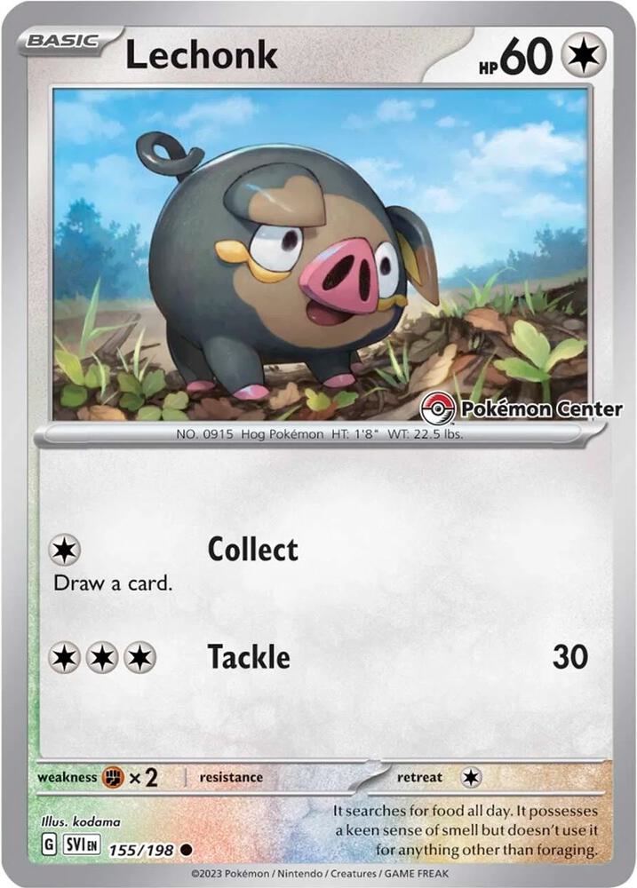 Lechonk (Pokemon Center Exclusive) - 155/198 - Miscellaneous Cards & Products