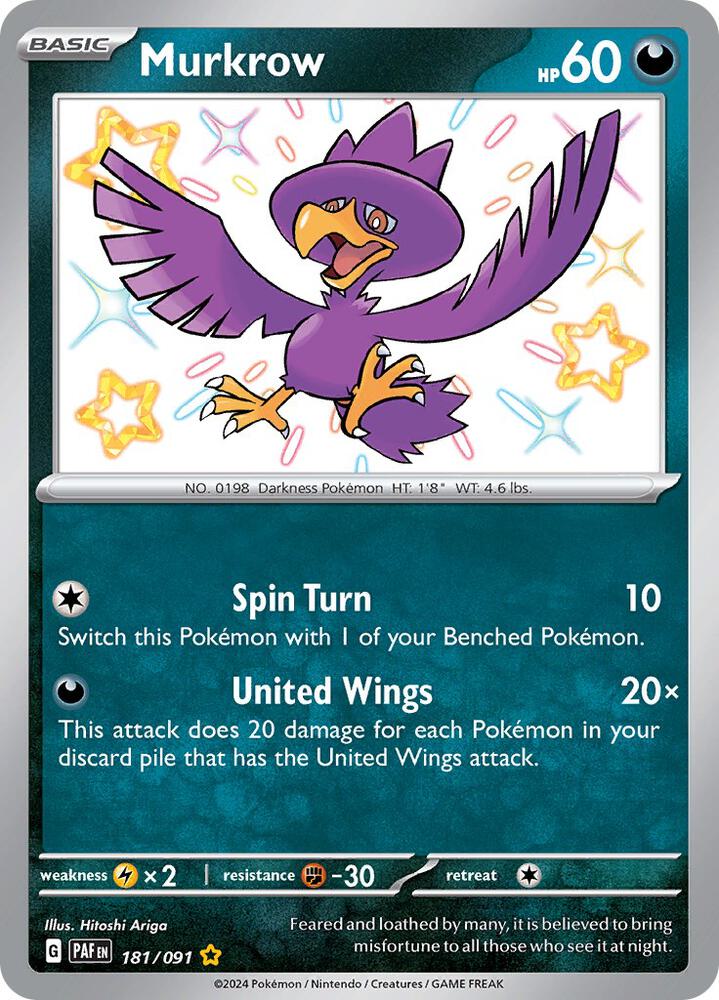 Murkrow - 181/091 - SV: Paldean Fates