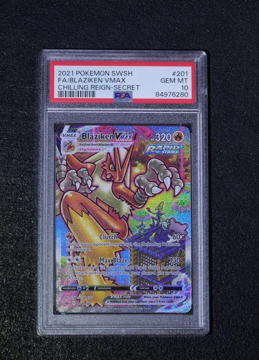 FA/Blaziken VMAX #201 - 2021 Pokemon SWSH Chilling Reign - PSA GEM MINT 10