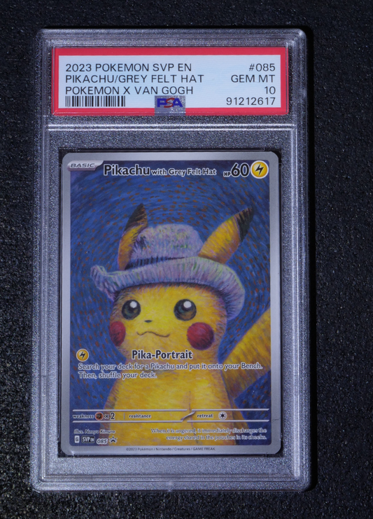 Pikachu/Grey Felt Hat #085 - 2023 Pokemon SVP EN Pokemon X Van Gogh - PSA GEM MINT 10