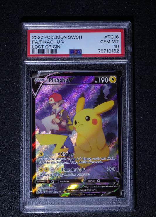 FA/Pikachu V #TG16 - 2022 Pokemon SWSH Lost Origin - PSA GEM MINT 10