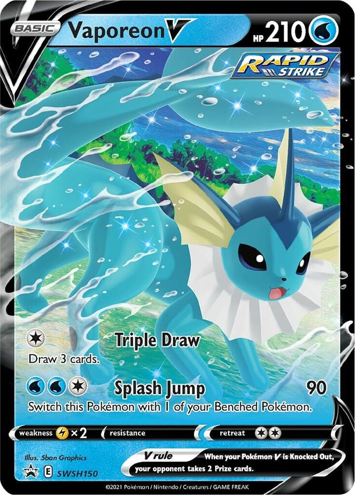 Vaporeon V - SWSH150 - SWSH: Sword & Shield Promo Cards